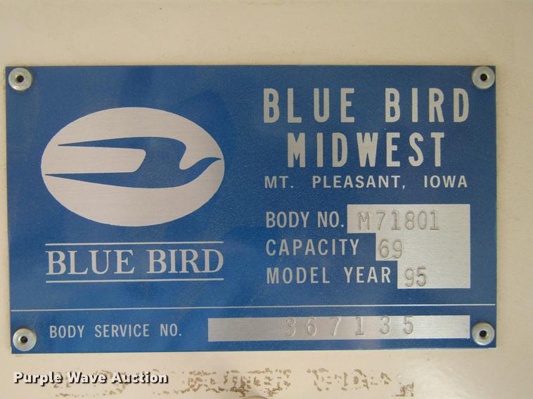 image for item DD5714 1995 Blue Bird TC2000 school bus