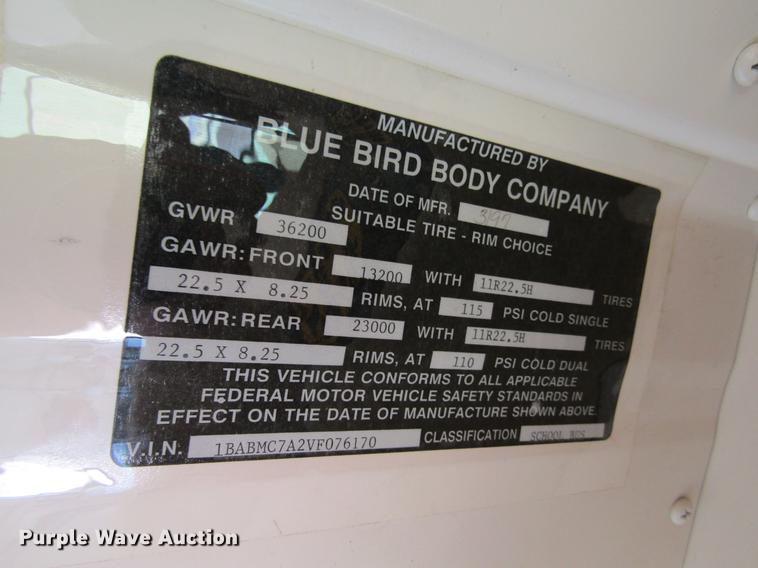 image for item DD5715 1997 Blue Bird All American school bus