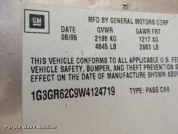 image for item DD5716 1998 Oldsmobile Aurora