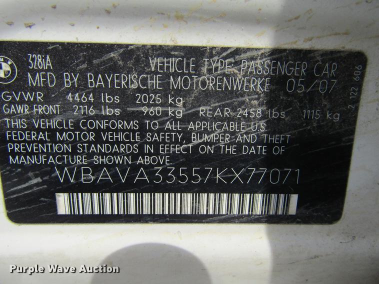 image for item DD5717 2007 BMW 328i