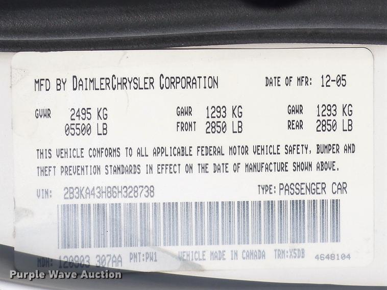 image for item DD7219 2006 Dodge Charger