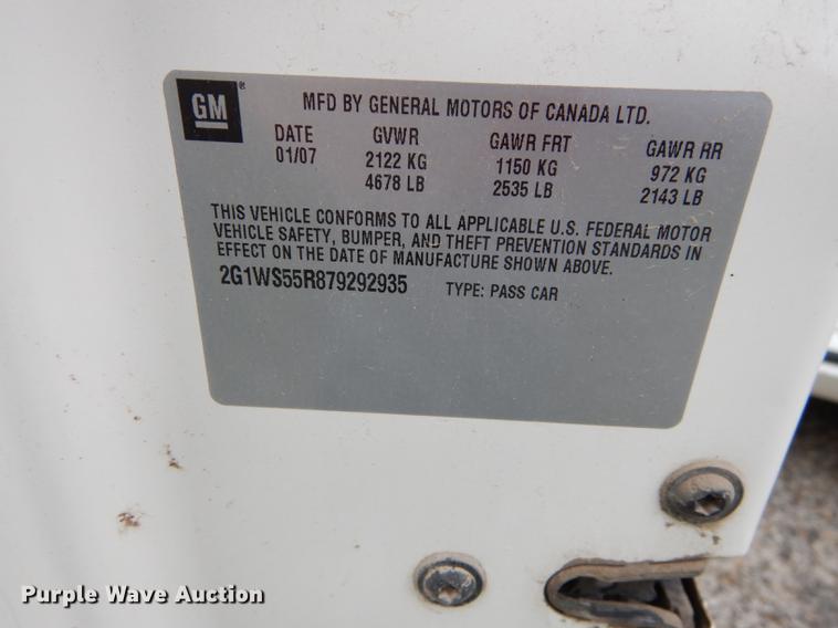 image for item DE1794 2007 Chevrolet Impala Police