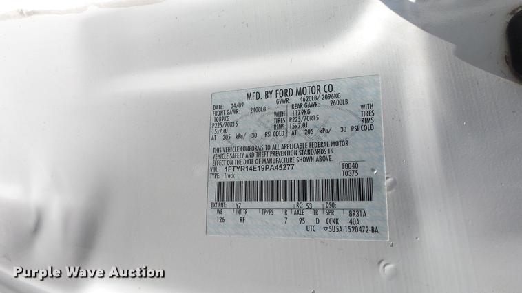 image for item DE7172 2009 Ford Ranger SuperCab pickup truck