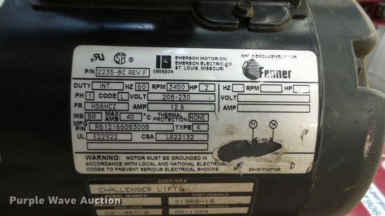 image for item DT9064 Challenger two post vehicle lift