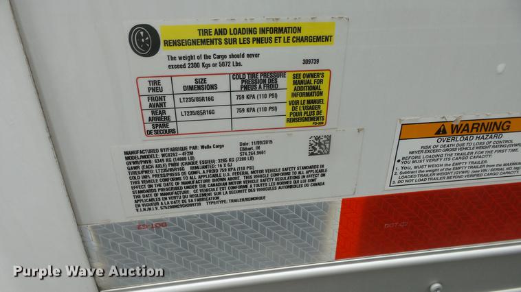 image for item EC9683 2016 Wells Cargo Ultra LAV mobile restroom