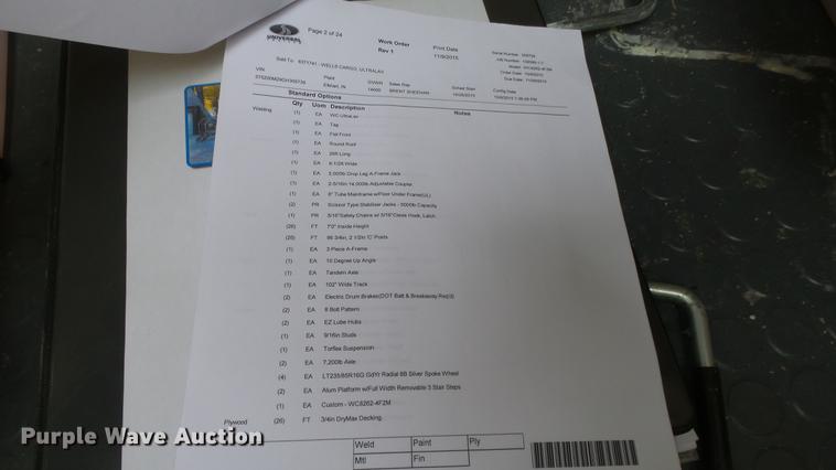 image for item EC9683 2016 Wells Cargo Ultra LAV mobile restroom