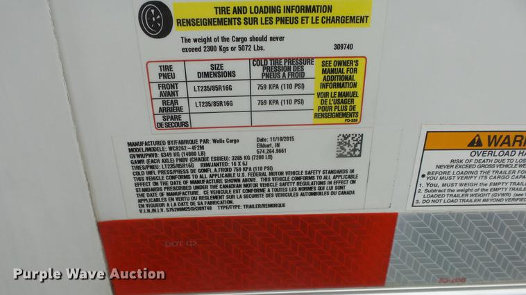 image for item EF9336 2016 Wells Cargo Ultra LAV mobile restroom