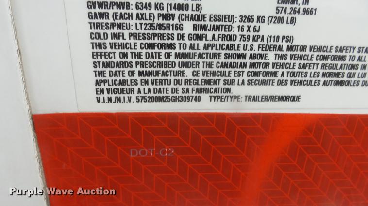 image for item EF9336 2016 Wells Cargo Ultra LAV mobile restroom