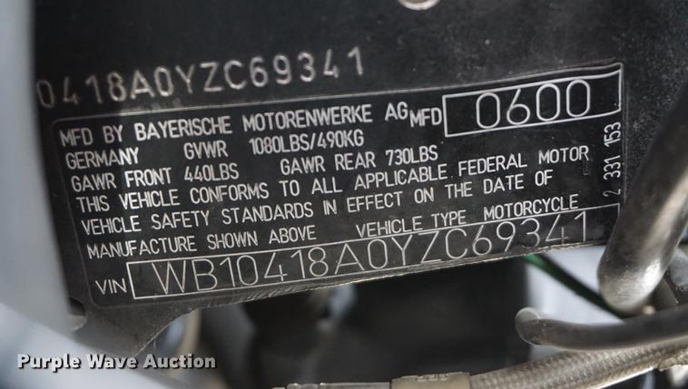 image for item ES9774 2000 BMW R1100RT 59K1085 motorcycle