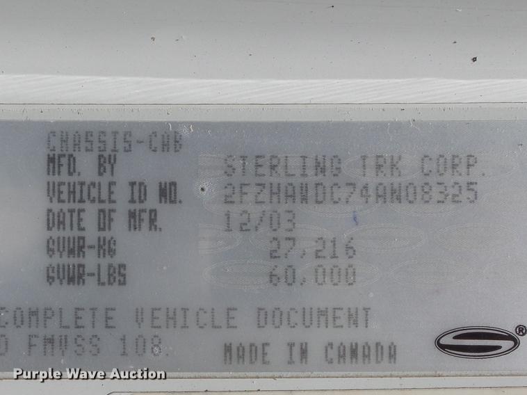 image for item DD7206 2004 Sterling feed delivery truck