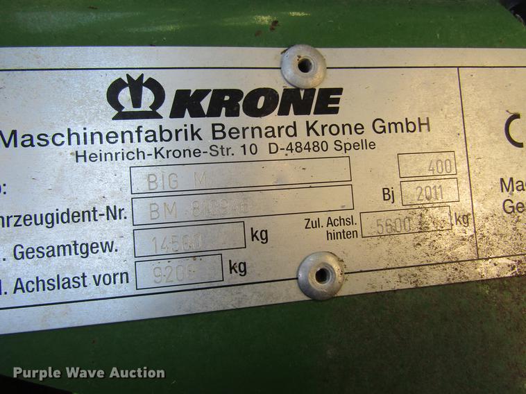 image for item DD8488 2011 Krone Big M 400 windrower