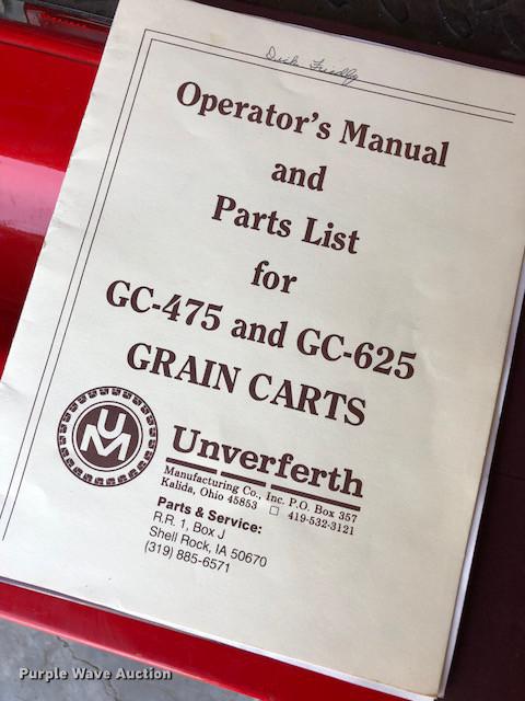 image for item DE2950 Unverferth GC625 grain cart