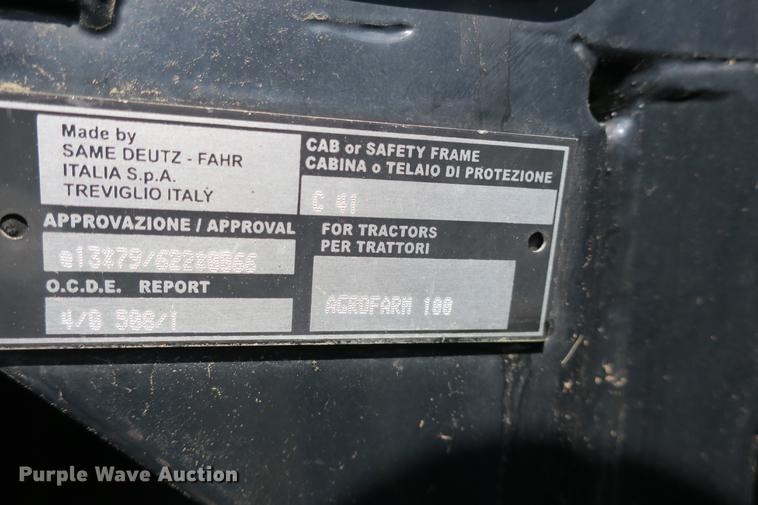 image for item DE3728 2005 Deutz Fahr Agrofarm 100 MFWD tractor