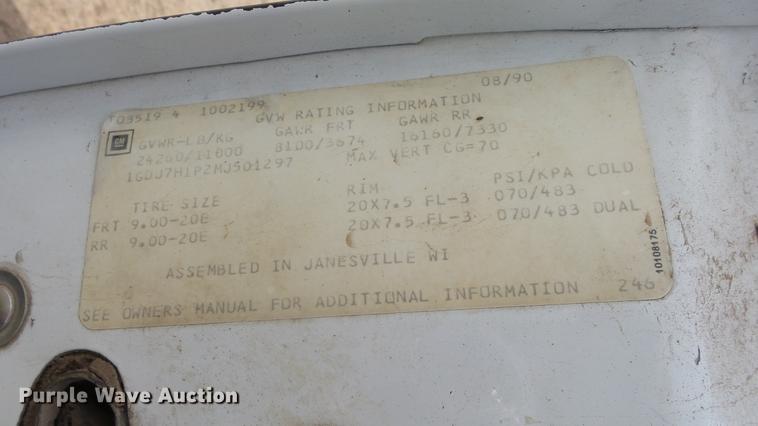 image for item DE7146 1991 GMC TopKick dump flatbed truck