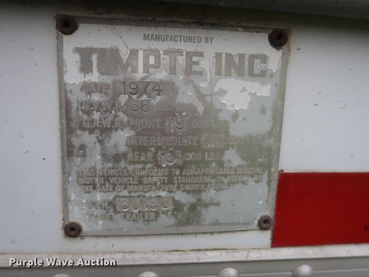 image for item EP9417 1974 Timpte double hopper bottom grain trailer