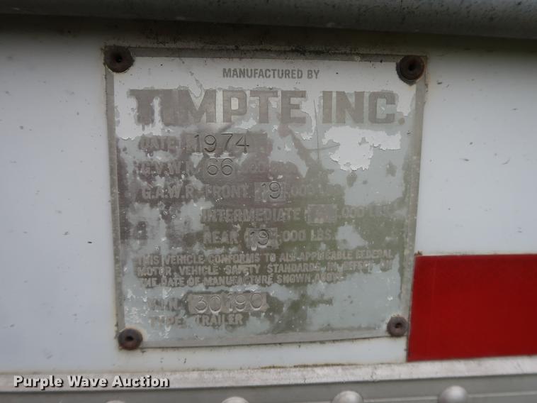 image for item EP9417 1974 Timpte double hopper bottom grain trailer