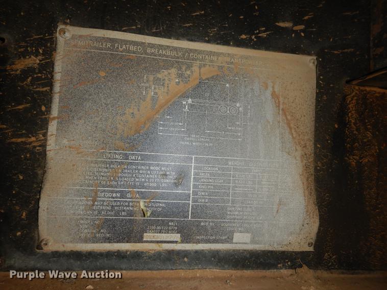 image for item DC0399 1991 Ranco M871 flat bed trailer