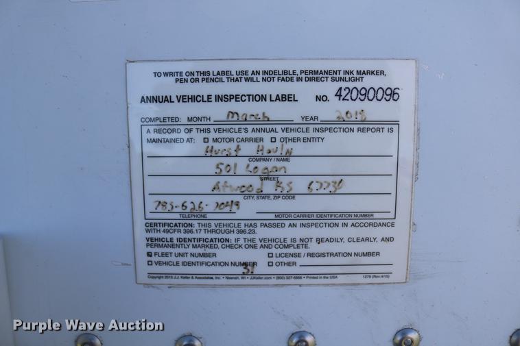 image for item DD4267 2009 Corn Husker 800ALSR-6308-6386 double hopper bottom grain trailer