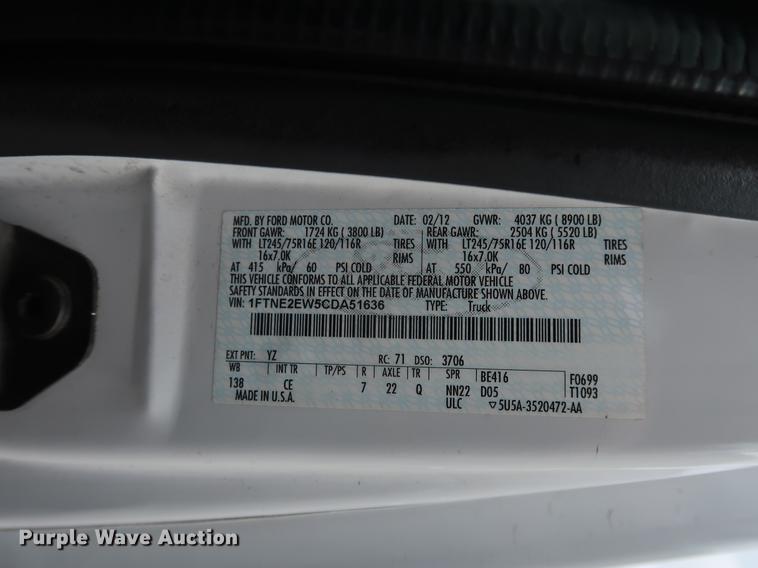 image for item AX9020 2012 Ford E250 van