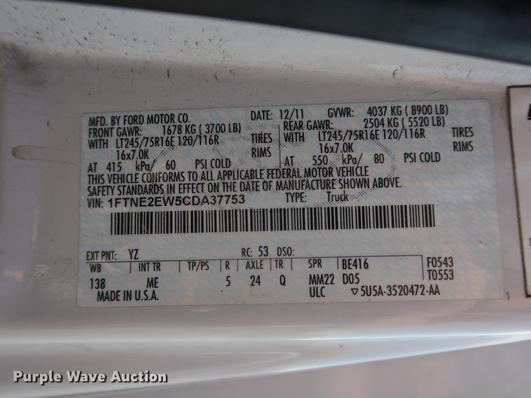 image for item AX9027 2012 Ford Econoline E250 van