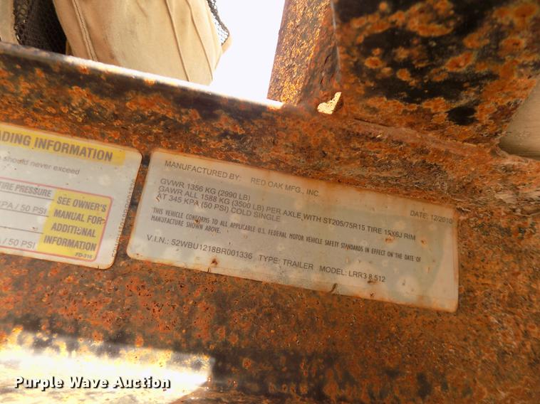 image for item DB8709 2011 Finish line LLR38512 utility trailer