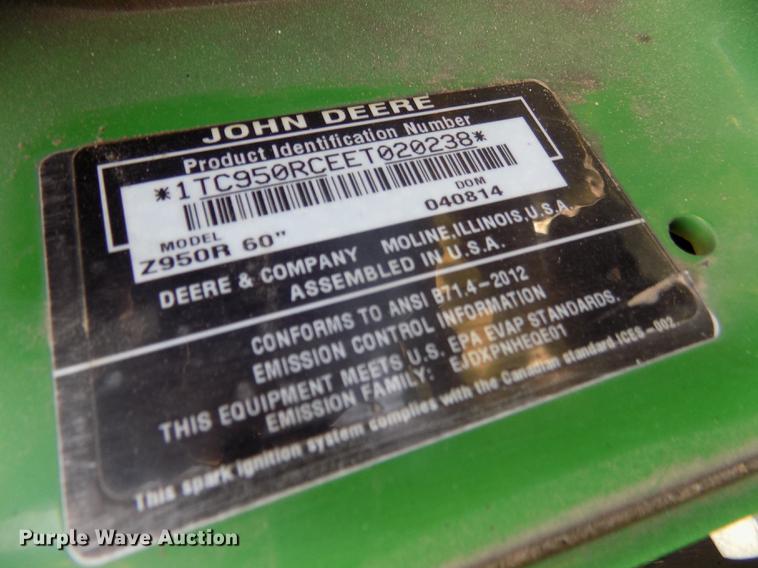 image for item DB8715 2014 John Deere Z950R ZTR lawn mower