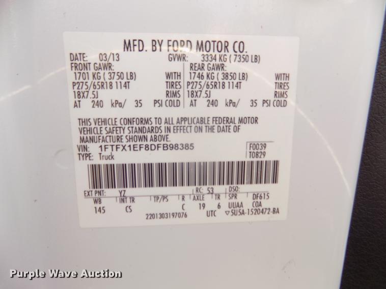 image for item DB8719 2013 Ford F150 STX SuperCab pickup truck