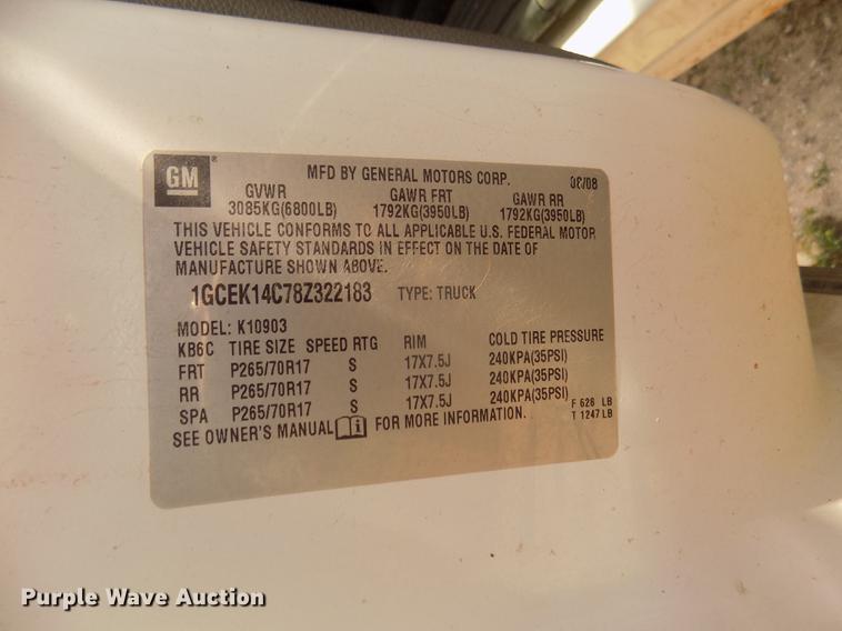 image for item DB8722 2008 Chevrolet Silverado 1500 pickup truck