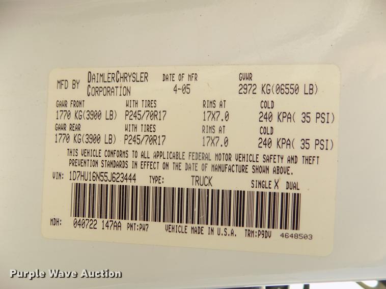 image for item DB8723 2005 Dodge Ram 1500 pickup truck