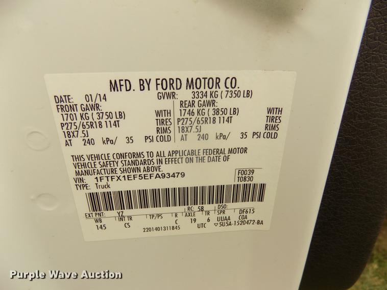 image for item DB8727 2014 Ford F150 STX SuperCab pickup truck