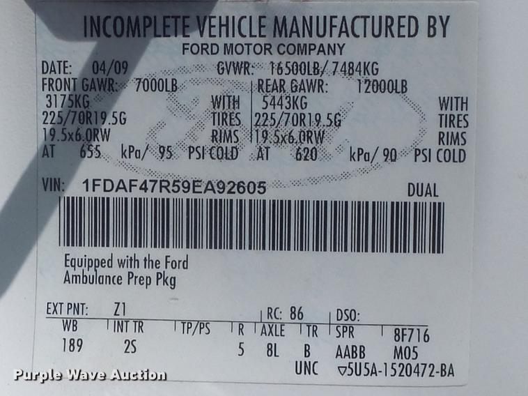 image for item DC7250 2009 Ford F450 Super Duty XLT truck cab and chassis