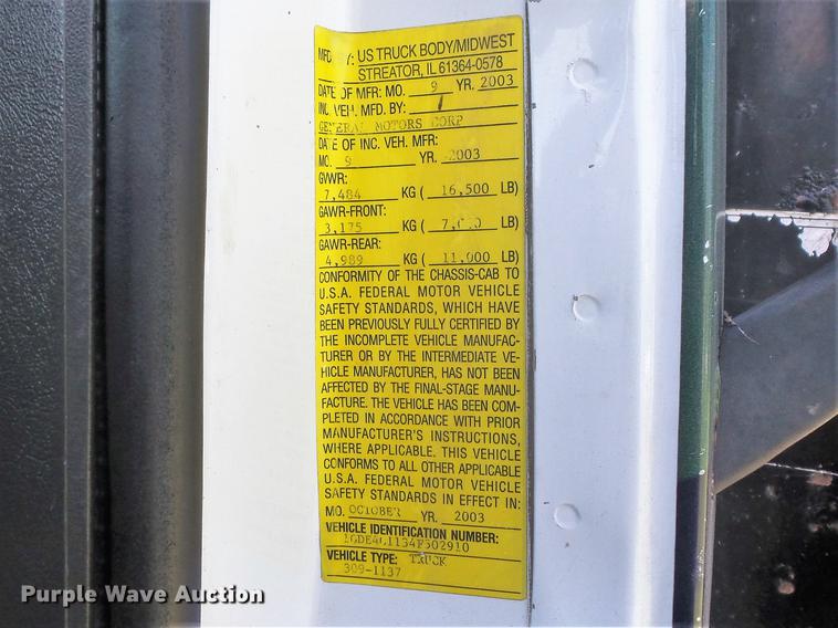 image for item DD7174 2004 GMC C4500 flat dump bed truck