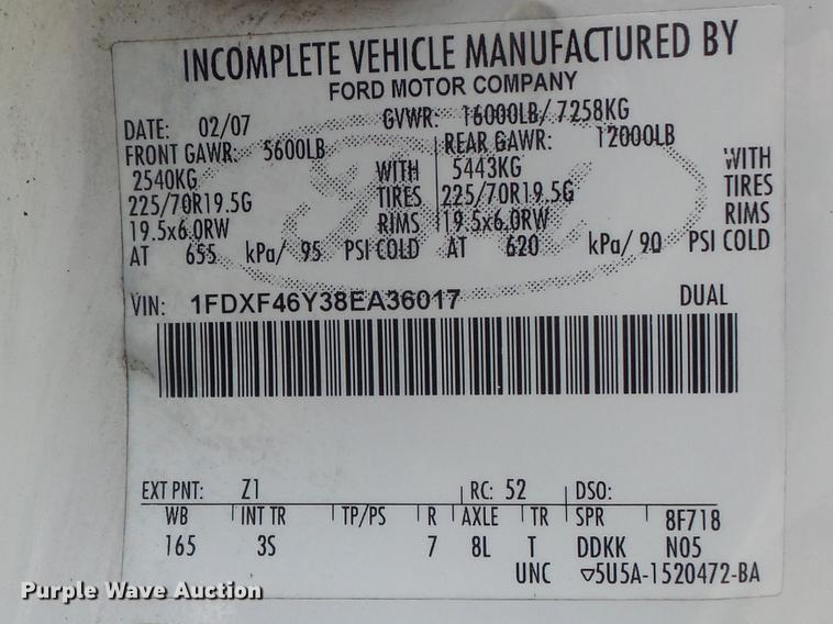 image for item DD7234 2008 Ford F450 Super Duty XL service truck