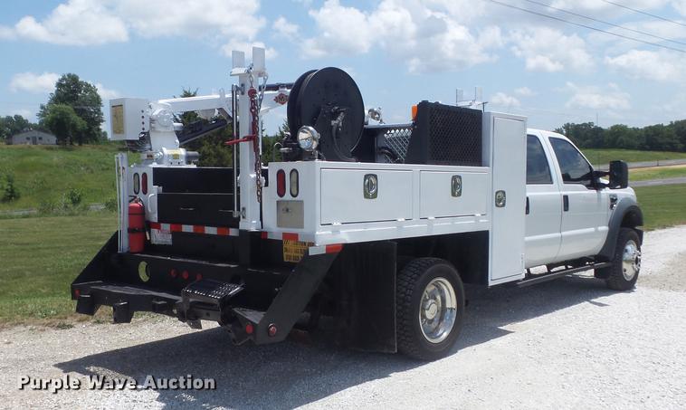 image for item DD7238 2008 Ford F550 Super Duty XL Crew Cab service truck with crane