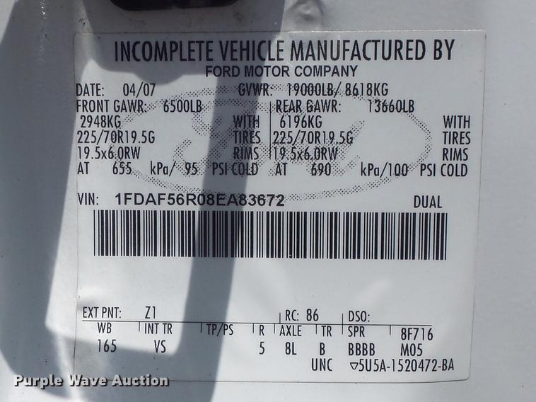 image for item DD7239 2008 Ford F550 Super Duty XL service truck