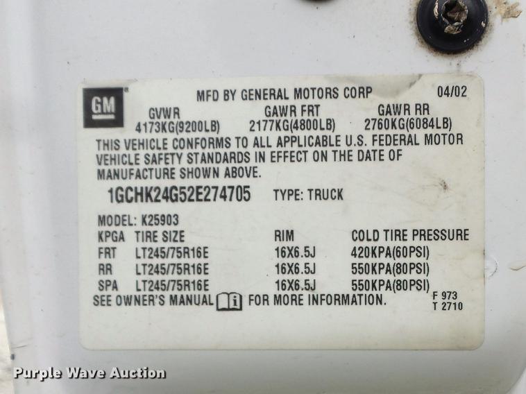 image for item DD7247 2002 Chevrolet Silverado 2500HD pickup truck