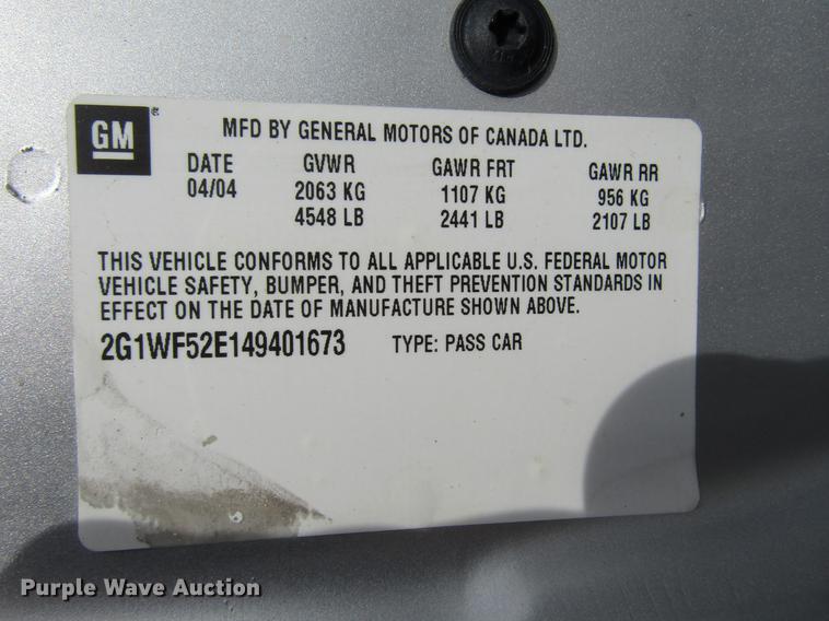 image for item DD7499 2004 Chevrolet Impala