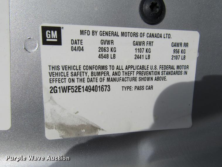 image for item DD7499 2004 Chevrolet Impala
