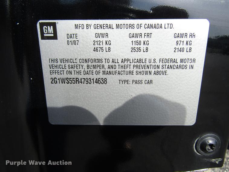 image for item DD7500 2007 Chevrolet Impala Police