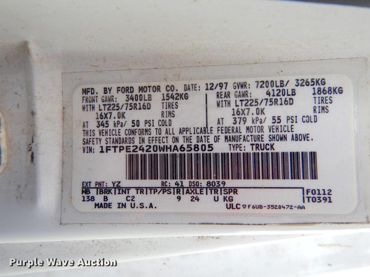 image for item DE1817 1998 Ford Econoline E250 van