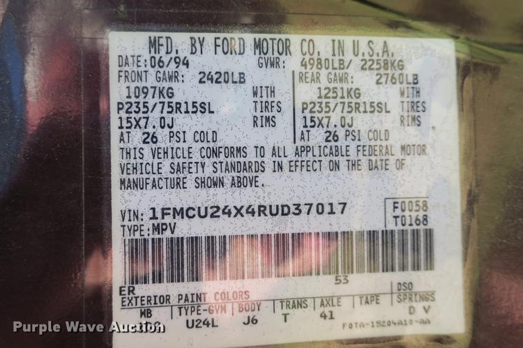 image for item DE3711 1994 Ford Explorer Sport SUV