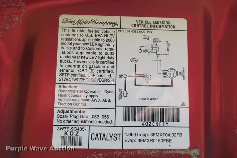 image for item DE3717 2003 Ford Explorer XLT SUV