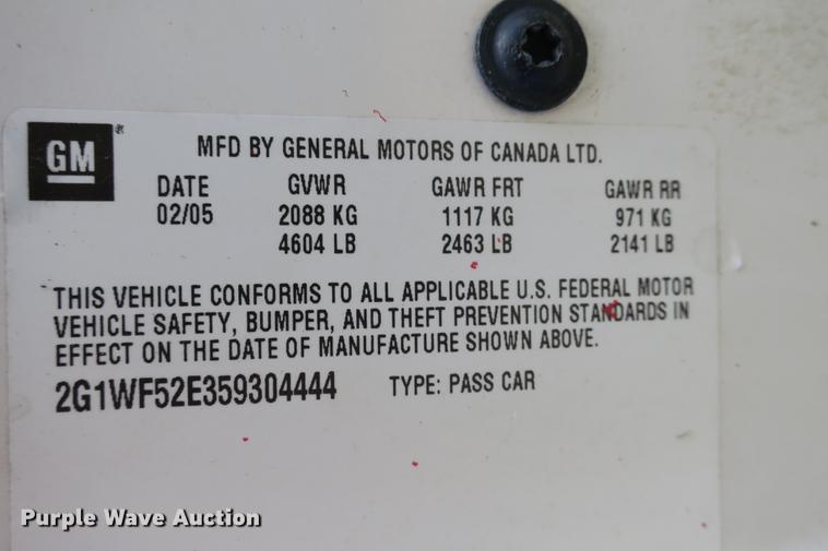 image for item DE3721 2005 Chevrolet Impala