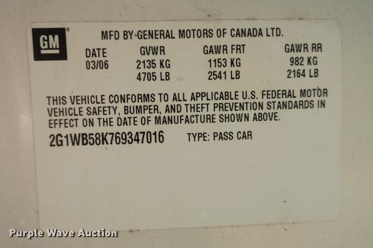 image for item DE3722 2006 Chevrolet Impala LS