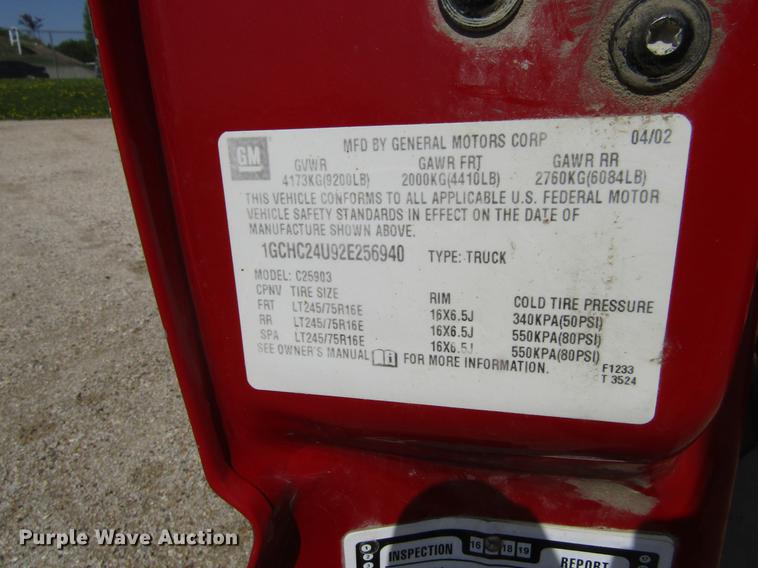 image for item DF3792 2002 Chevrolet Silverado 2500HD pickup truck