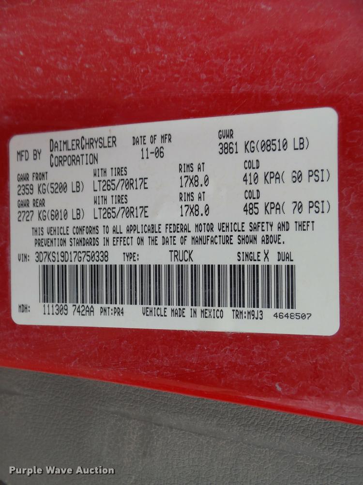 image for item DR9246 2007 Dodge Ram 1500 Mega Cab pickup truck