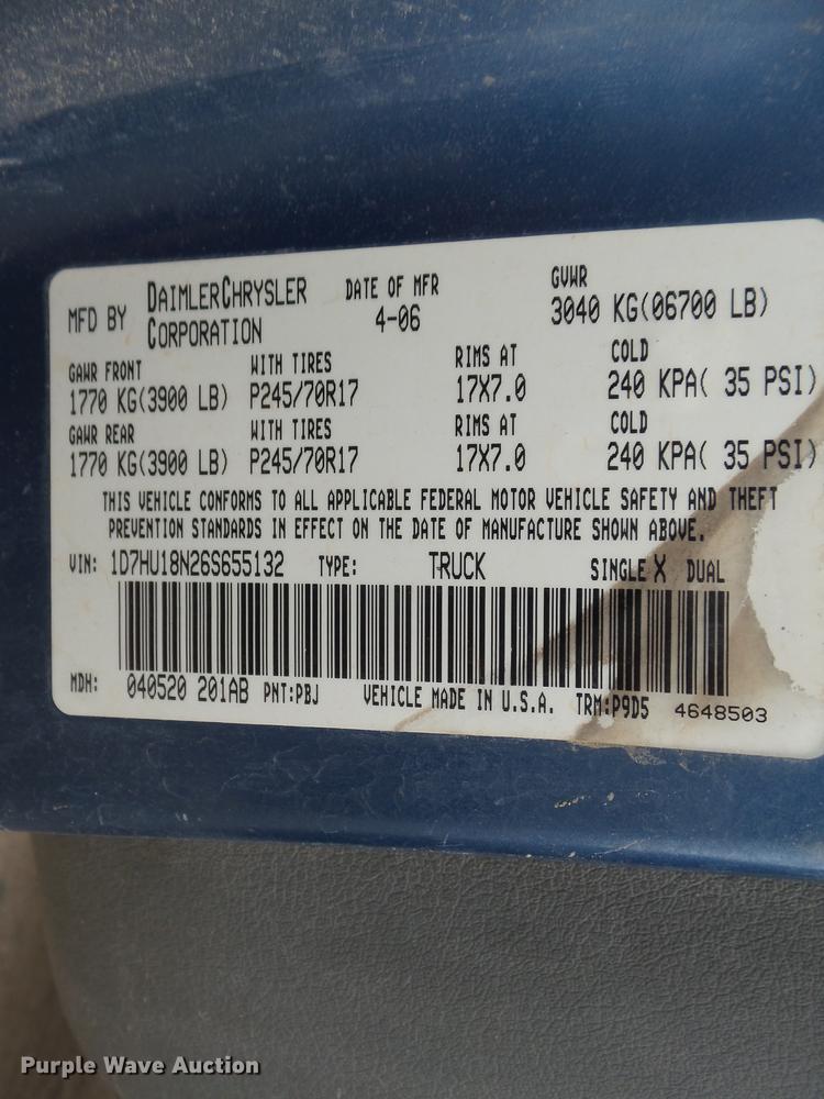 image for item DR9247 2006 Dodge Ram 1500 Quad Cab pickup truck