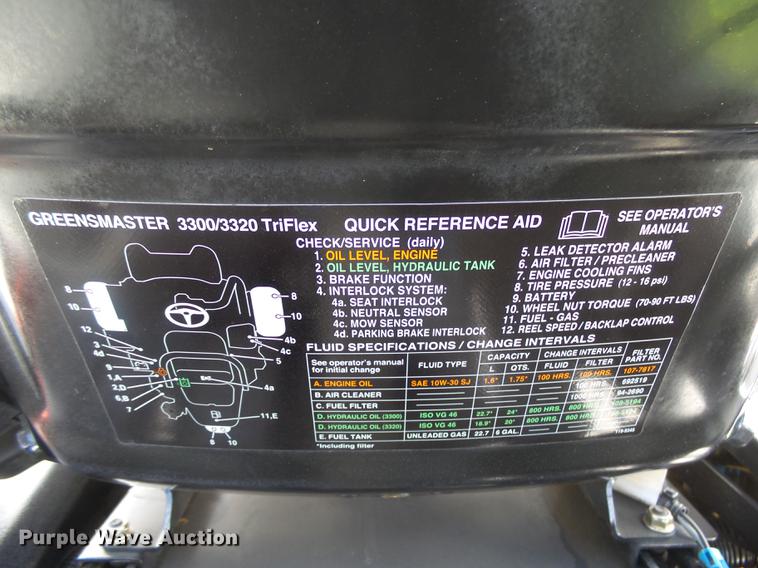 image for item DX9118 2012 Toro Greensmaster 3320 Triflex Hybrid turf groomer lawn mower