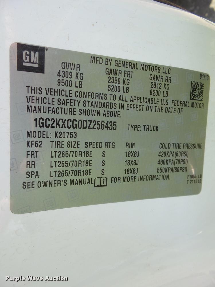 image for item DZ9368 2013 Chevrolet Silverado 2500 HD Ext. Cab pickup truck