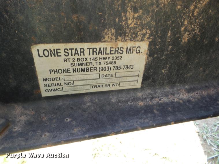 image for item EI9823 2000 Lonestar utility trailer